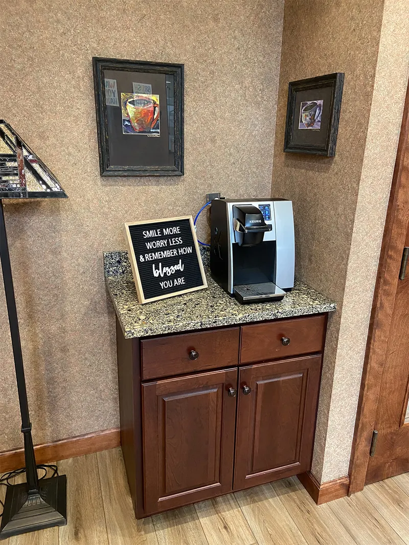 The coffee station in the lounge